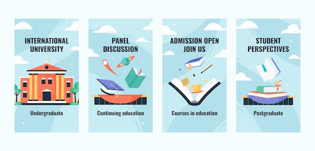 Hand drawn university education template design