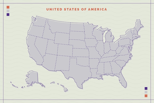 Hand drawn usa outline map