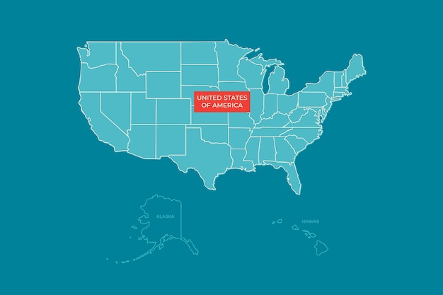 Hand drawn usa outline map