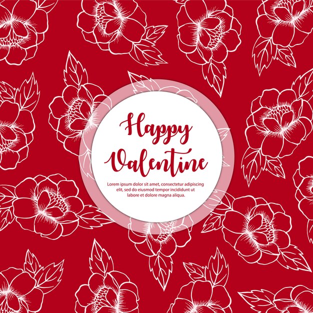 Hand Drawn Valentine Pattern Background