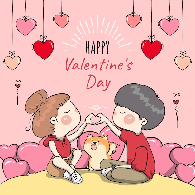 Hand drawn valentine's day illustration