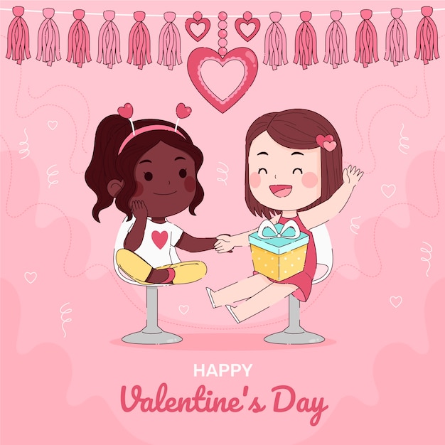 Hand drawn valentine's day illustration