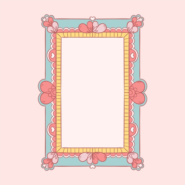 Hand drawn valentine's day photo frame template