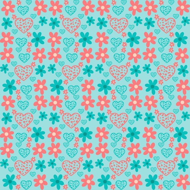 Hand drawn valentines day pattern