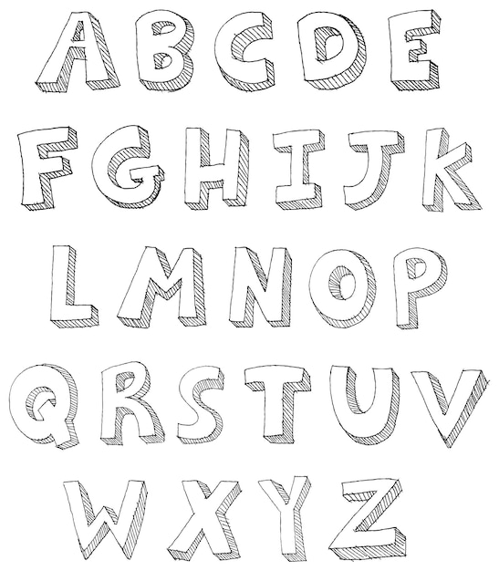 Hand Drawn Vector Alphabet Letters