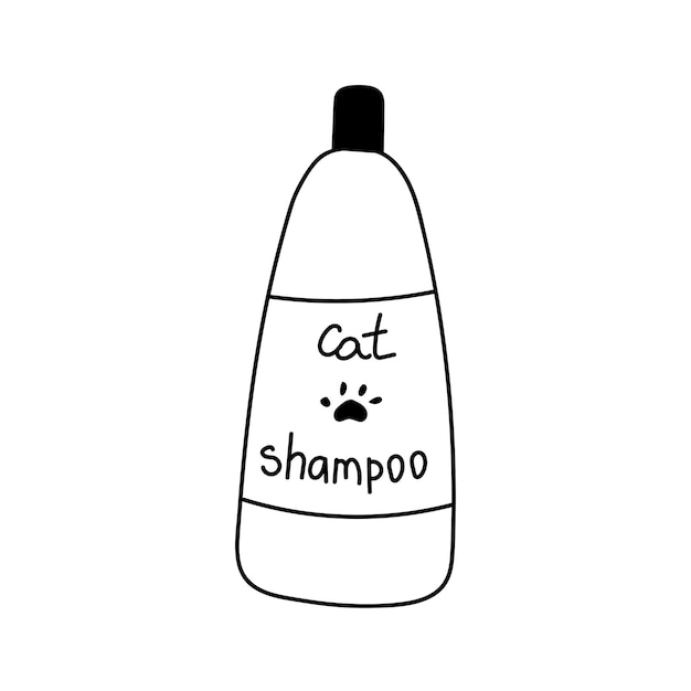 Hand drawn vector cat shampoo