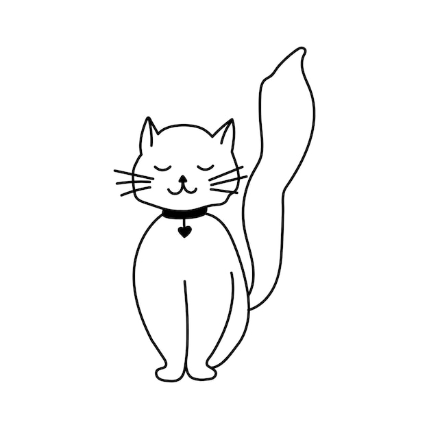 Hand drawn vector cat