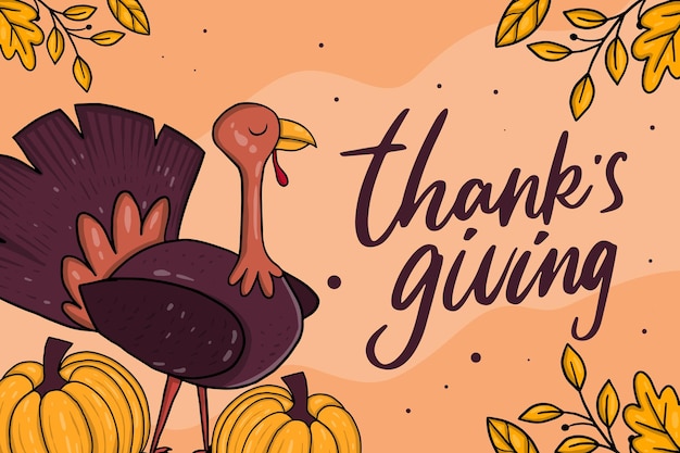 hand drawn vector design Thanksgiving background illustration