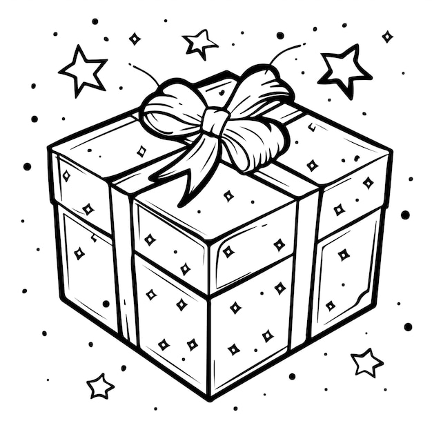 Hand drawn vector illustration of gift coloring books for children