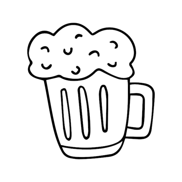 Hand drawn vector illustration of a glass of beer