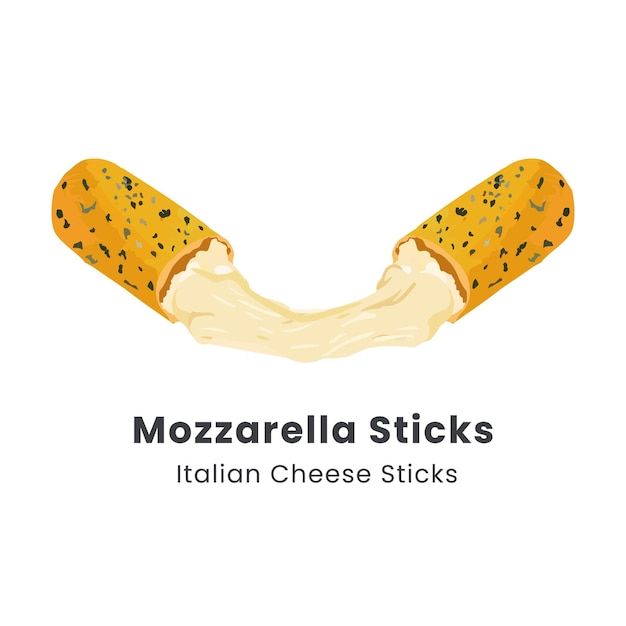 Vector hand drawn vector illustration of mozzarella sticks