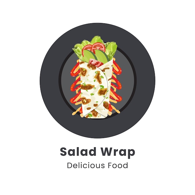 Hand drawn vector illustration of Salad Wrap