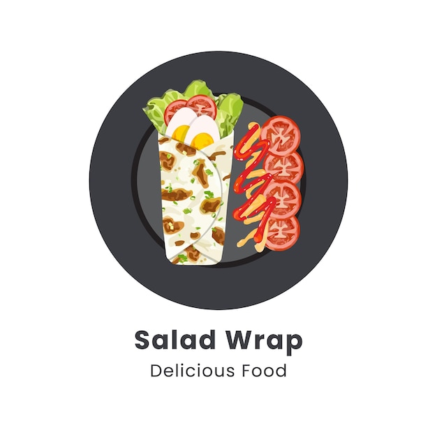 Hand drawn vector illustration of Salad Wrap