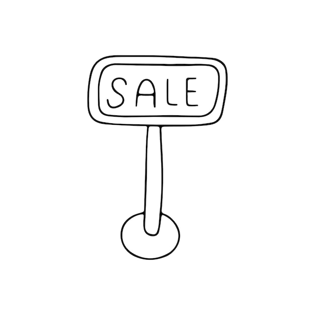 Hand drawn vector illustration sale sign Isolated on white background