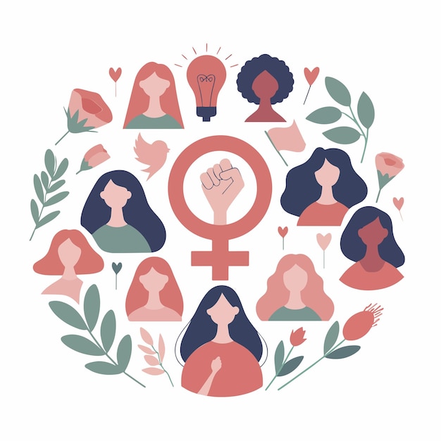 Hand Drawn Vector Illustration for Women Empowerment