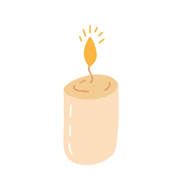 Hand drawn vector paterl candle illustration