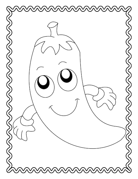 Hand drawn vegetable coloring pages