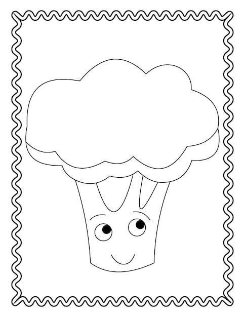 Hand drawn vegetable coloring pages