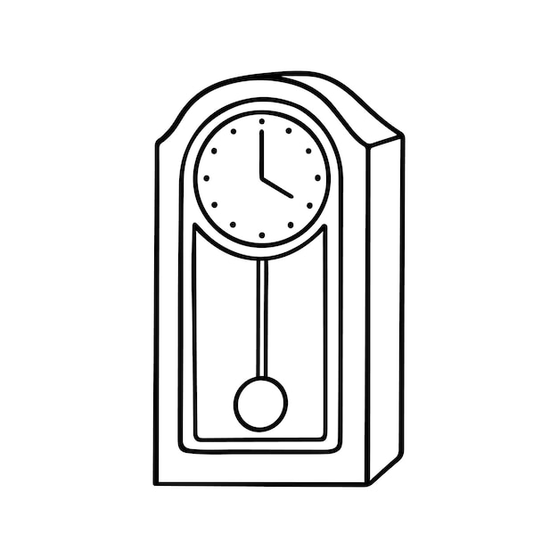 Hand drawn vintage clock doodle Old watches in sketch style