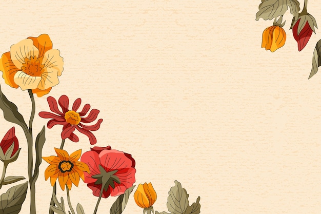 Hand drawn vintage floral illustration