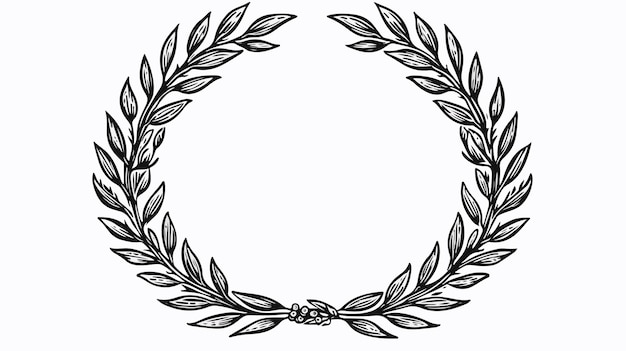 Hand Drawn Vintage Laurel Wreath