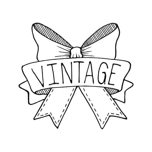 Hand drawn vintage style banner isolated on white background