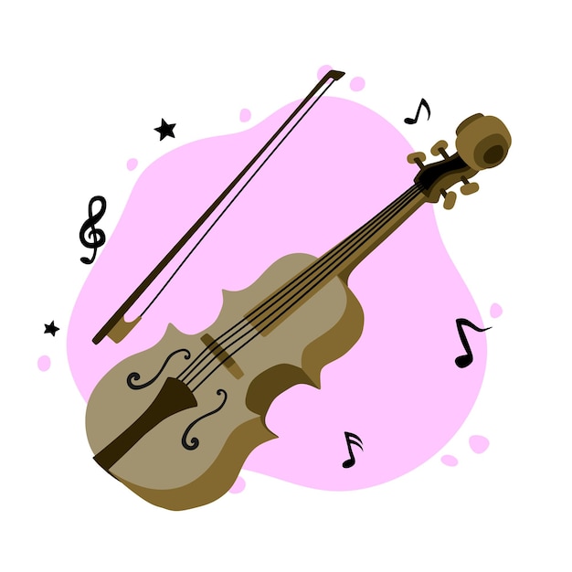 hand drawn violin musical instrument