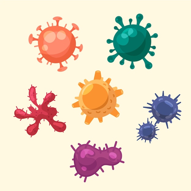 Hand drawn virus collection