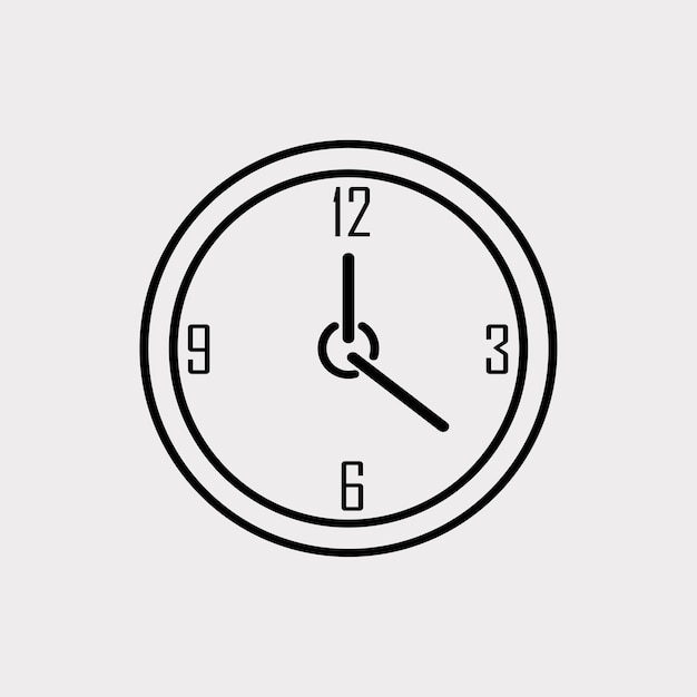 Hand drawn wall clock doodle icon Vector illustration