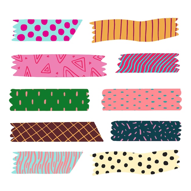 Hand drawn washi tape collection