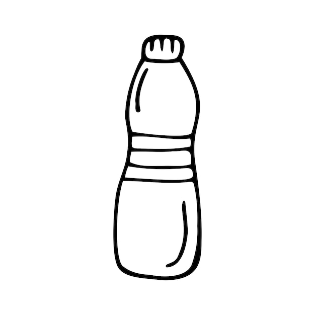 Hand drawn water bottle on a white isolated background