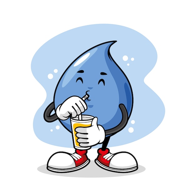 Hand drawn water drop cartoon illustration