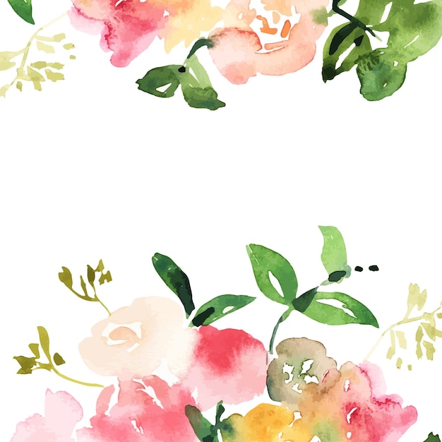 Hand drawn watercolor bouquet with place for your text Design f