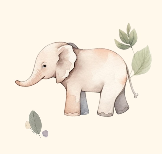 Vector hand drawn watercolor elephant vector