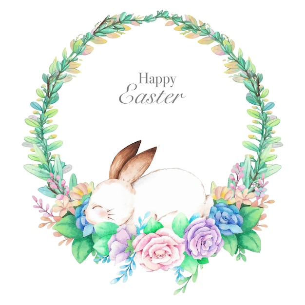 Hand drawn watercolor happy easter for design Vector illustration