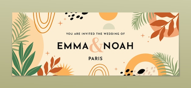 Hand drawn wedding facebook cover