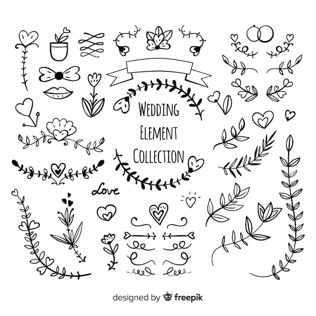 Hand drawn wedding ornament collectio