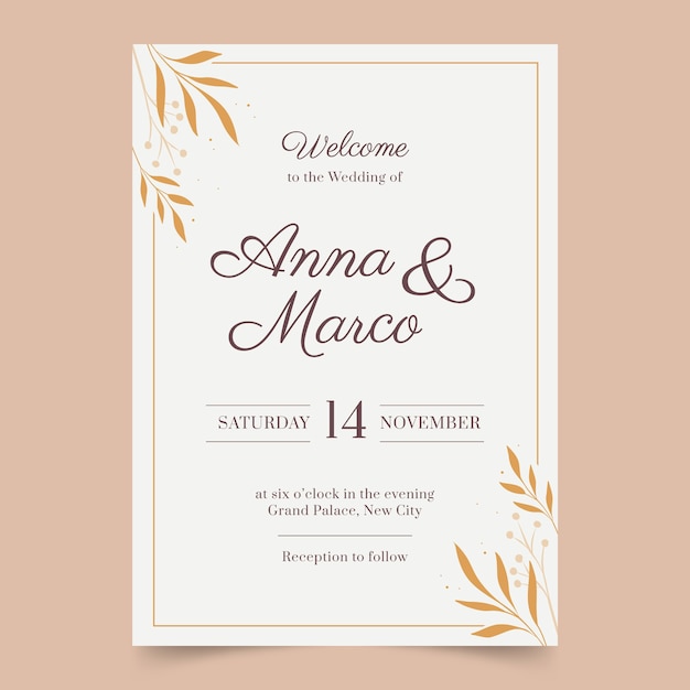 Hand drawn wedding template