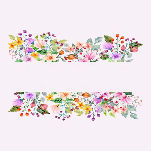 hand drawn wild flowers frame for your text