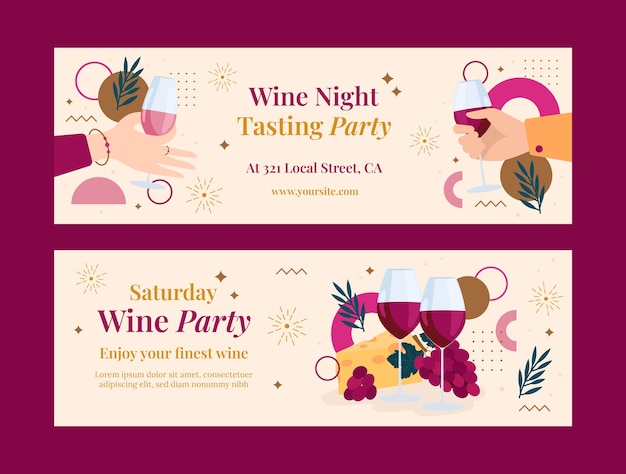 Vector hand drawn wine festival  horizontal banner