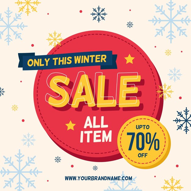 Vector hand drawn winter sale