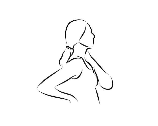 Hand drawn women outline illustration Free Vector