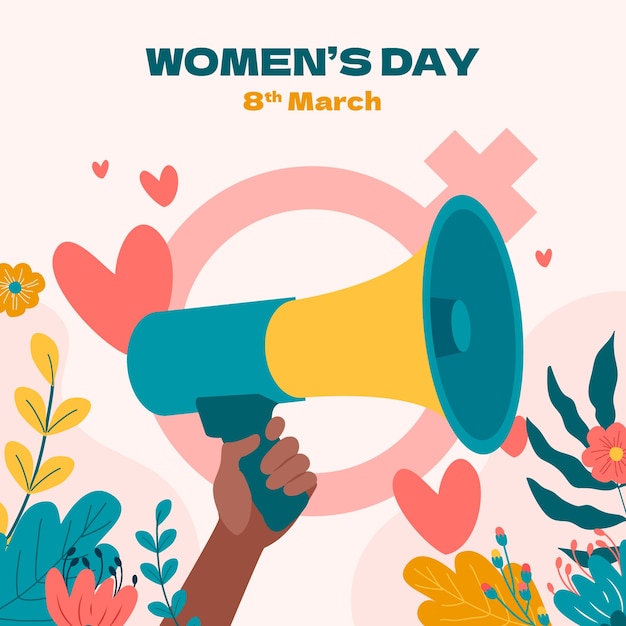 Hand drawn women's day celebration illustration