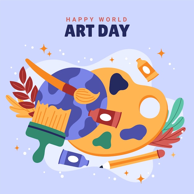 Hand drawn world art day illustration