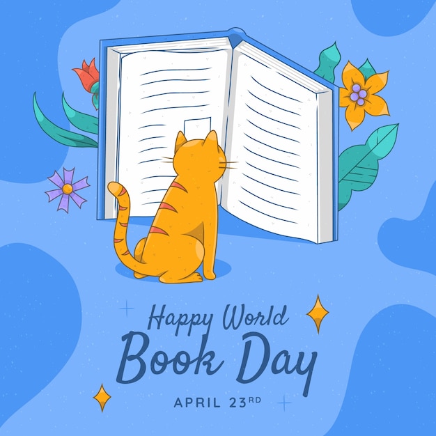 Hand drawn world book day illustration