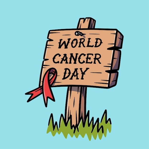 Hand drawn world cancer day 