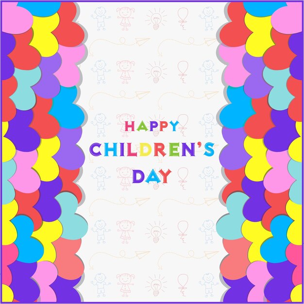 Vector hand drawn world children's day background