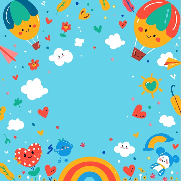 hand drawn world childrens day celebration background