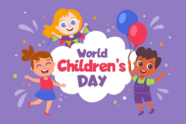 Hand drawn world childrens day concept