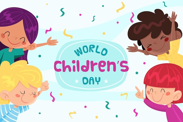 Hand drawn world childrens day